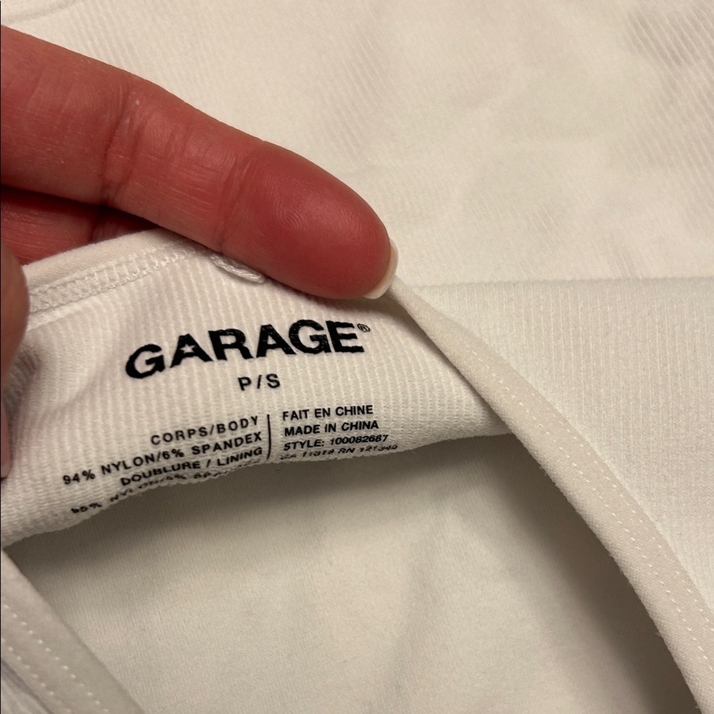 Garage White Ribbed Tank Top/8 - Picture 3 of 3